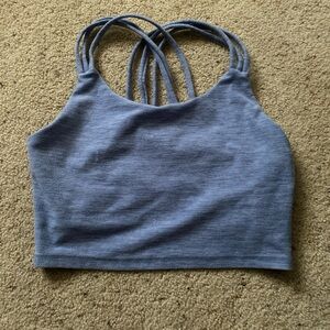 Blue athletic top with built in support.